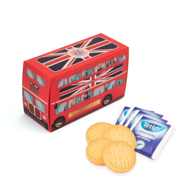 Kings Coronation – Eco Bus Box – Tea & Biscuits