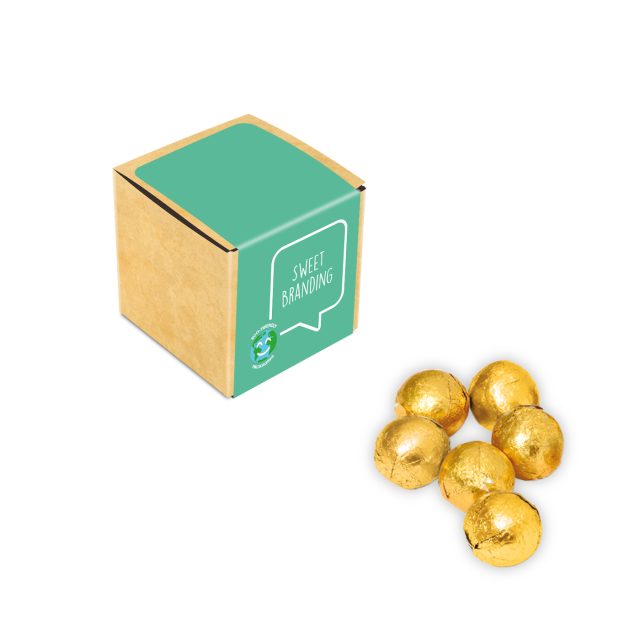 Eco Range – Eco Kraft Cube – Solid Chocolate Balls