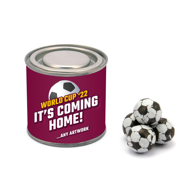 Small Paint Tin – Chocolate Footballs