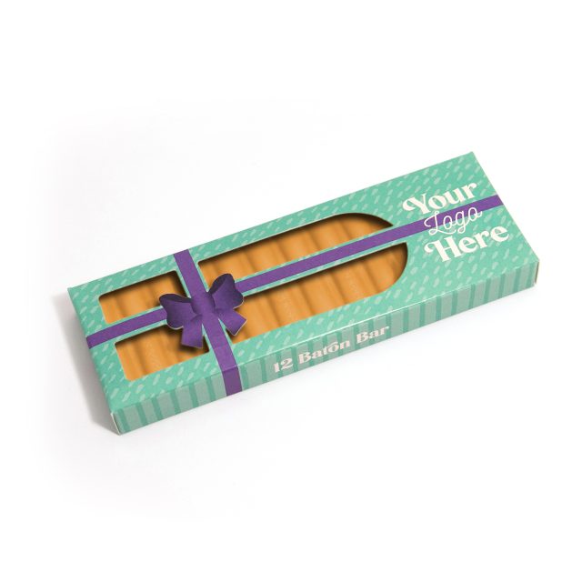 Winter Collection – Eco 12 Baton Bar Box – Gold Chocolate Bar – Present Box – 32% Cocoa